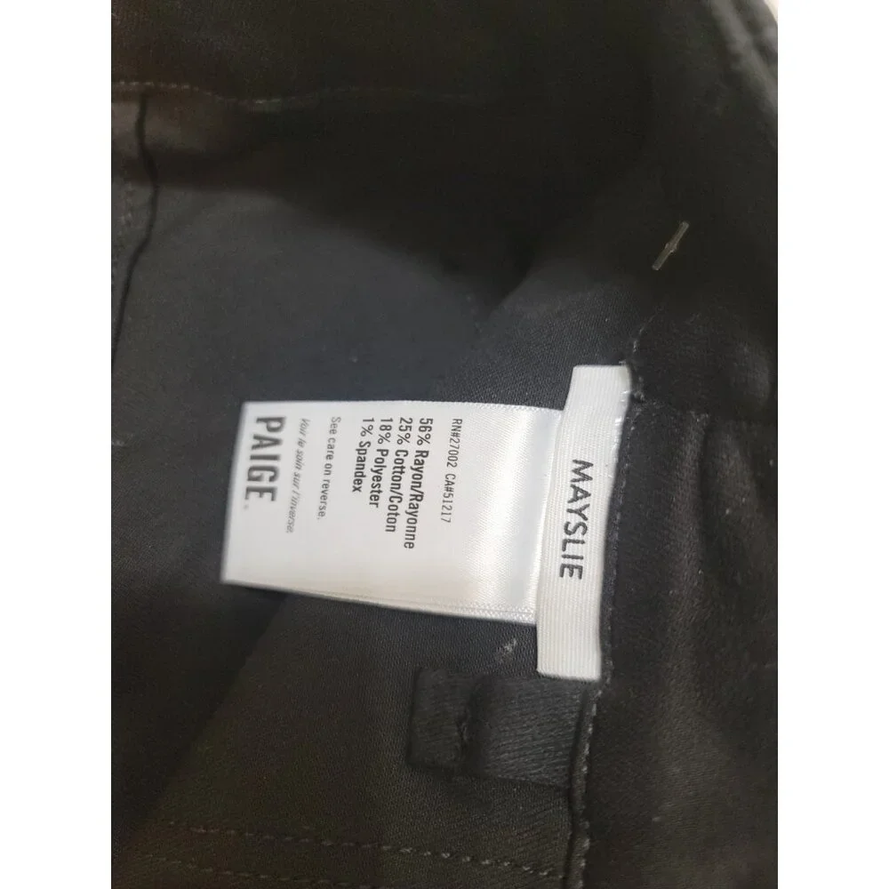 PAIGE jet black fog coated denim cropped Mayslie Jogger urban jeans pants 25 NWT - Picture 7 of 8